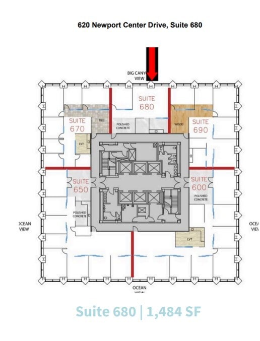 620 Newport Center Dr, Newport Beach, CA à louer Plan d’étage– Image 1 sur 1