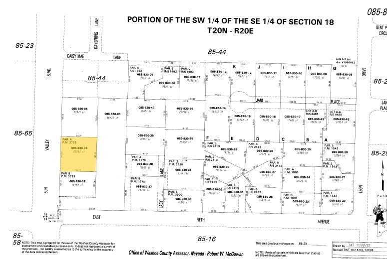 5530 Sun Valley Blvd, Sun Valley, NV à vendre - Plan cadastral – Image 3 sur 3