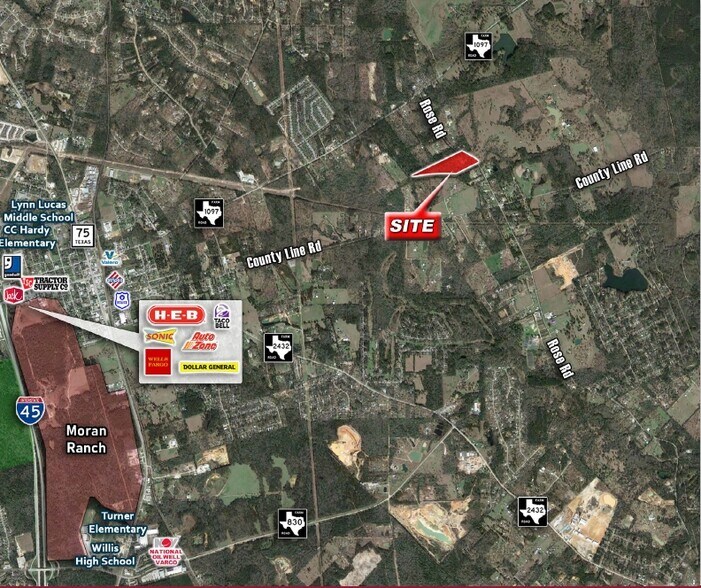 Rose Rd, Willis, TX à vendre - Aérien – Image 2 sur 2