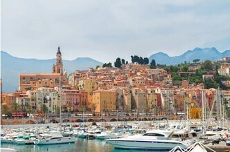 Menton - Vue aérienne  vue de carte
