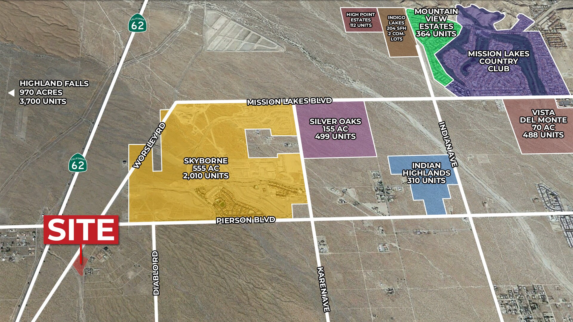 Worsley Rd & Gateway blvd, Desert Hot Springs, CA à vendre Aérien– Image 1 sur 3