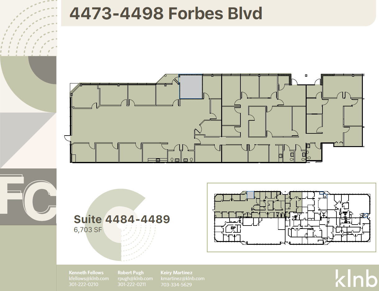 4473-4491 Forbes Blvd, Lanham, MD à louer Plan d’étage– Image 1 sur 1