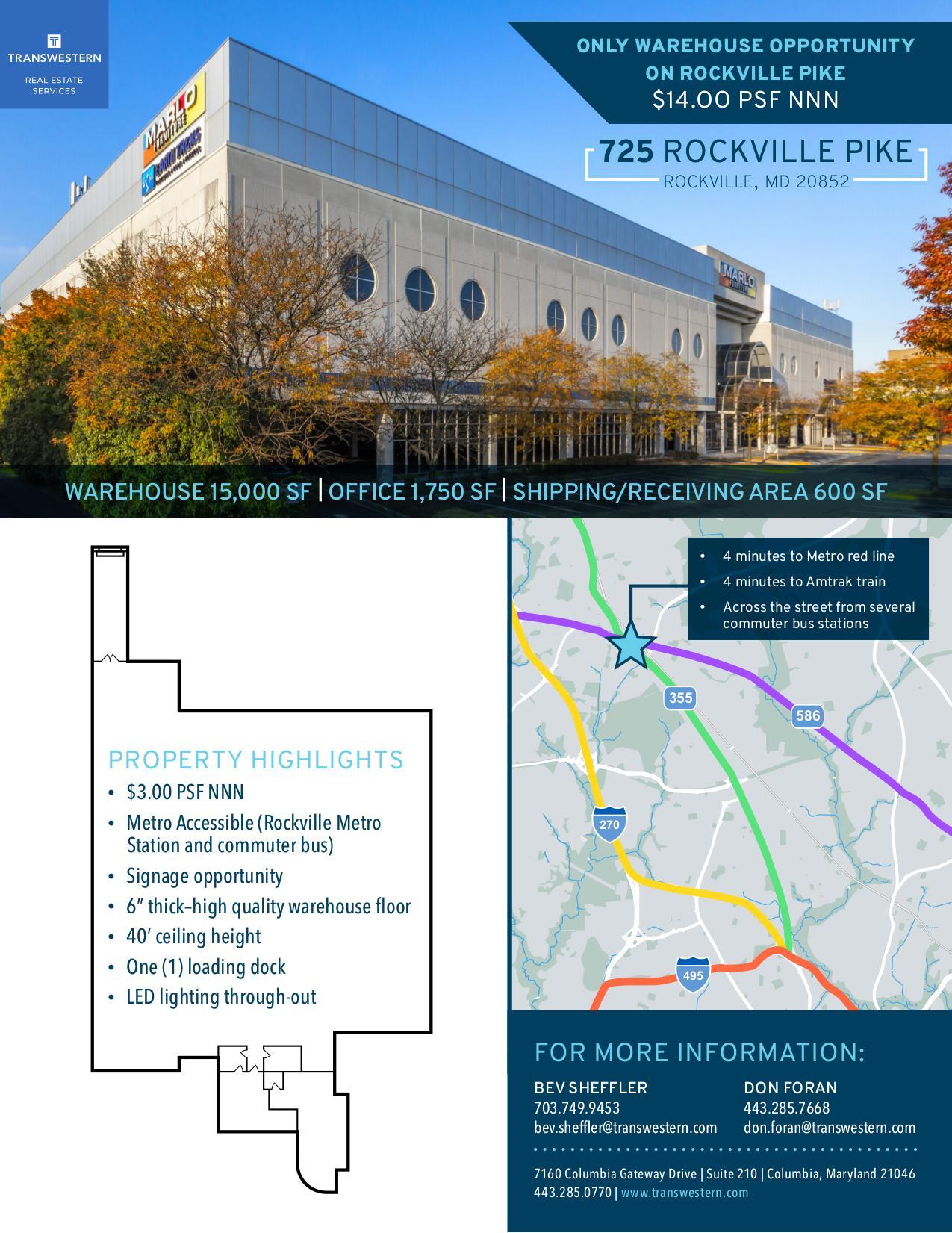 725 Rockville Pike, Rockville, MD à louer Plan d’étage– Image 1 sur 1