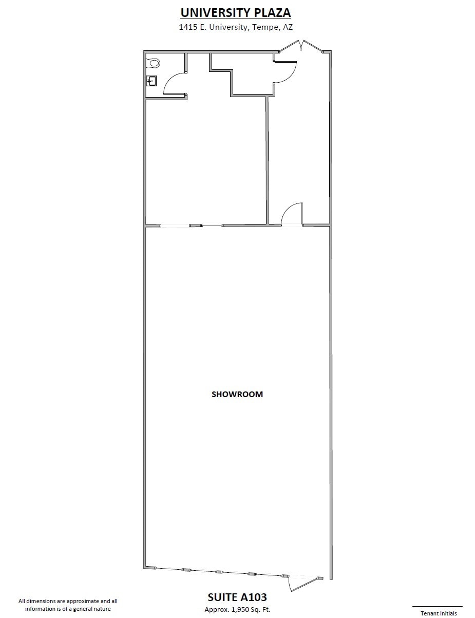 1415 E University Dr, Tempe, AZ à louer Plan d’étage– Image 1 sur 2