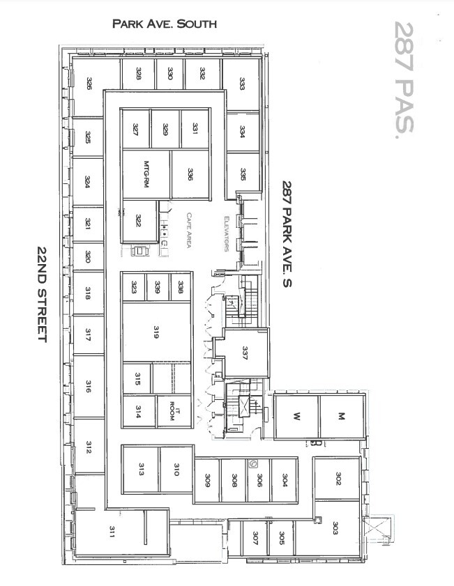 287 Park Ave S, New York, NY à louer Plan d’étage– Image 1 sur 1