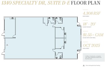 1300 Specialty Dr, Vista, CA à louer Plan d’étage– Image 1 sur 1