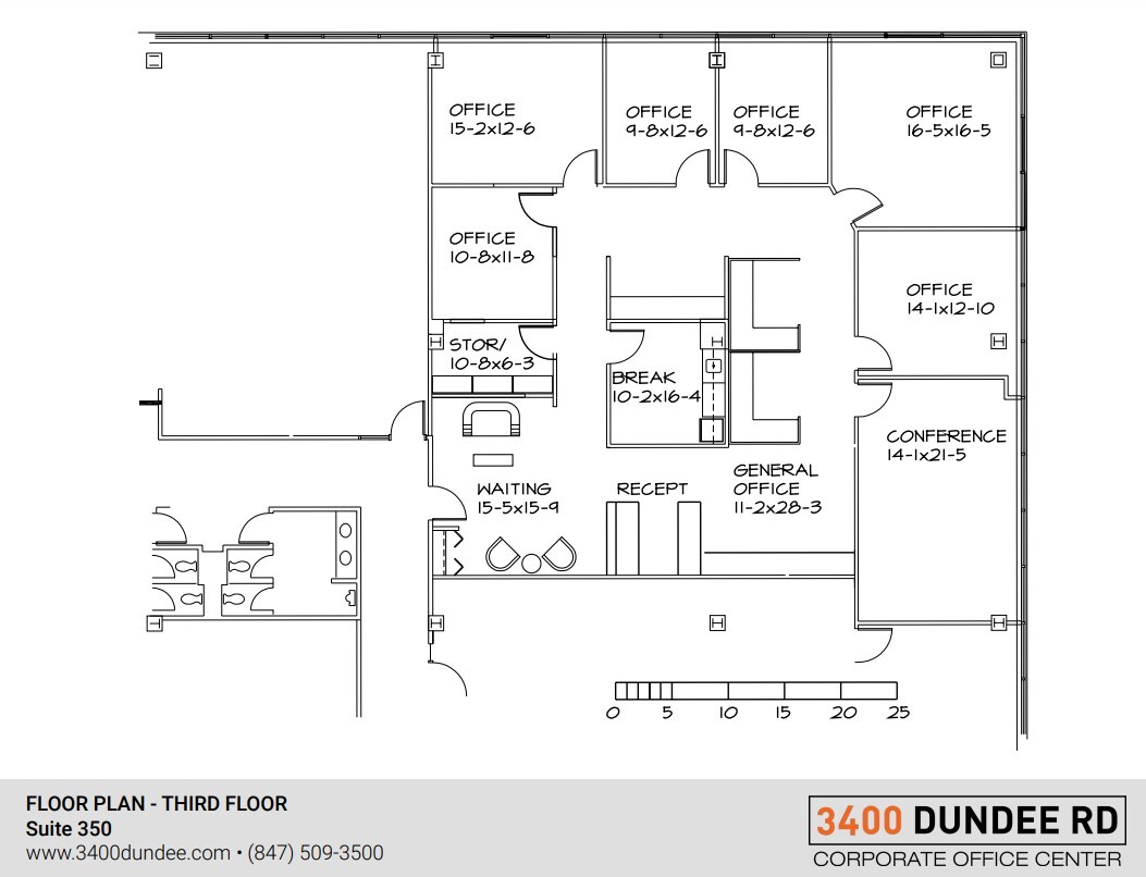 3400 Dundee Rd, Northbrook, IL à louer Plan d’étage– Image 1 sur 2