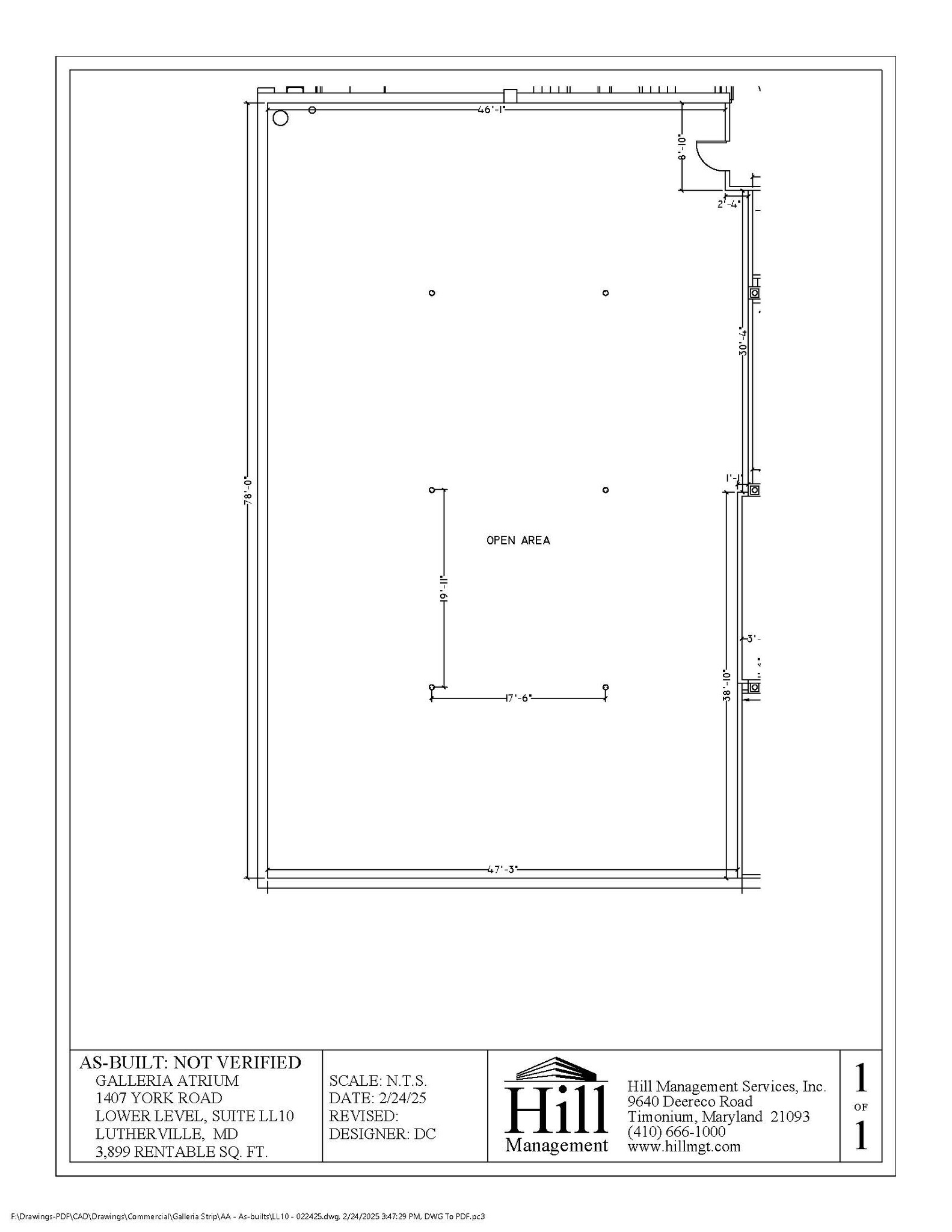 1407 York Rd, Lutherville, MD à louer Plan d’étage– Image 1 sur 1