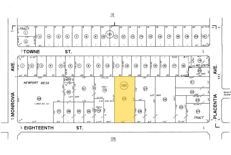 850 W 18th St, Costa Mesa, CA à louer - Plan cadastral – Image 2 sur 2