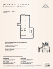 416 W 13th St, New York, NY à louer Plan d’étage– Image 1 sur 3