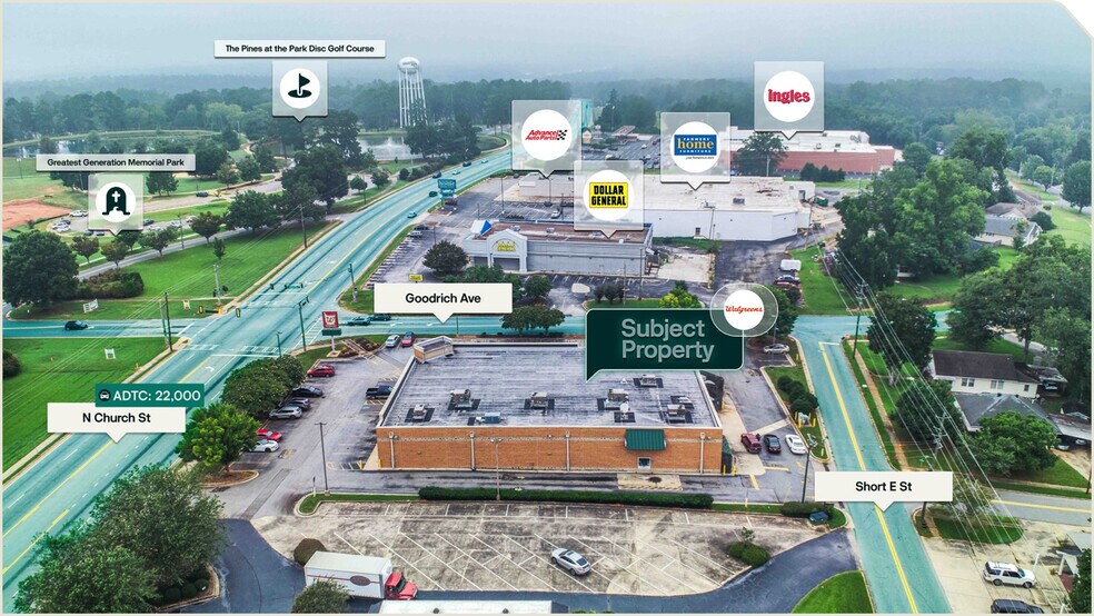 634 N Church St, Thomaston, GA à vendre - Aérien – Image 2 sur 3