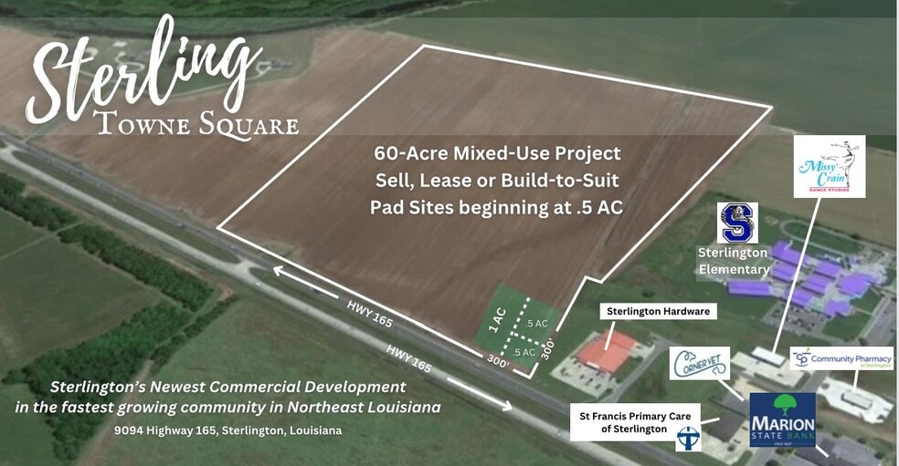 9094 Highway 165 Hwy, Sterlington, LA à vendre - Aérien – Image 1 sur 6