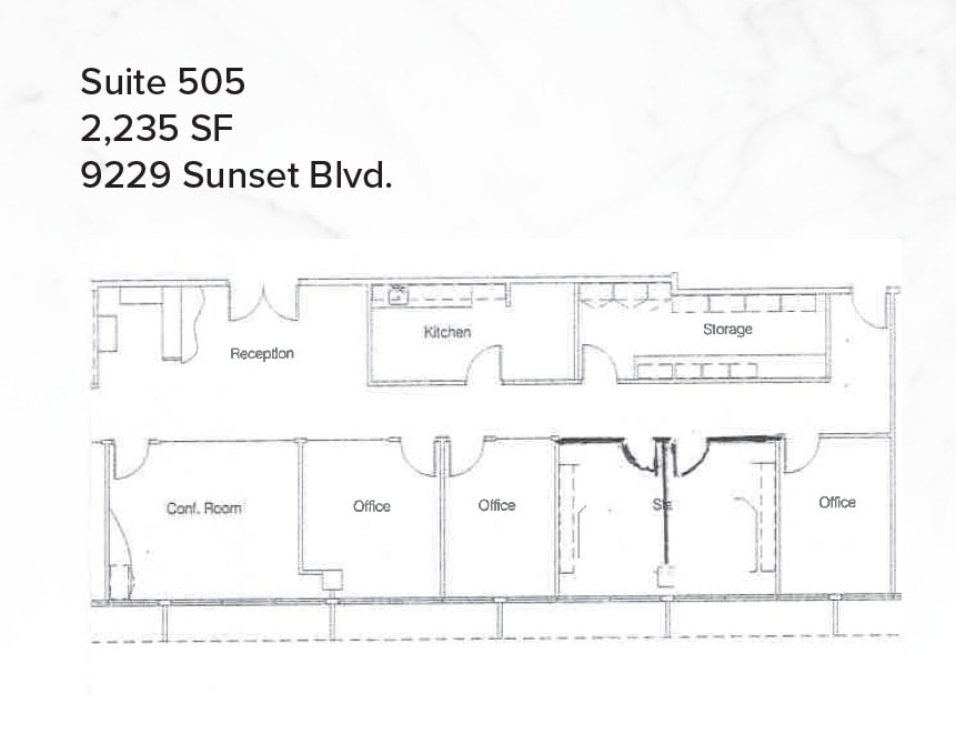9229 W Sunset Blvd, West Hollywood, CA à louer Plan d’étage– Image 1 sur 1