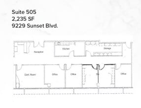 9229 W Sunset Blvd, West Hollywood, CA à louer Plan d’étage– Image 1 sur 1