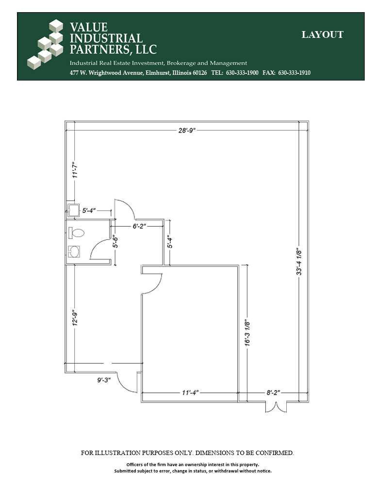245 W Roosevelt Rd, West Chicago, IL à louer Plan d’étage– Image 1 sur 1