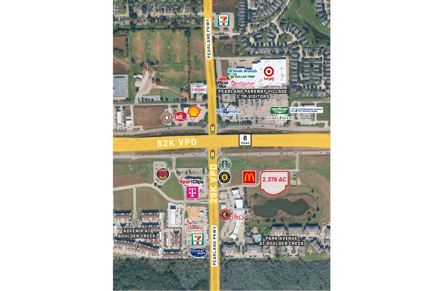 SEC TX-8 & Pearland Pky, Houston, TX à vendre - Aérien – Image 1 sur 4