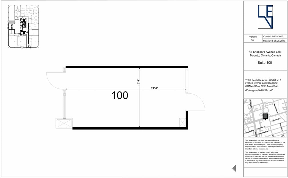 45 Sheppard Ave E, Toronto, ON à louer Plan d’étage– Image 1 sur 1