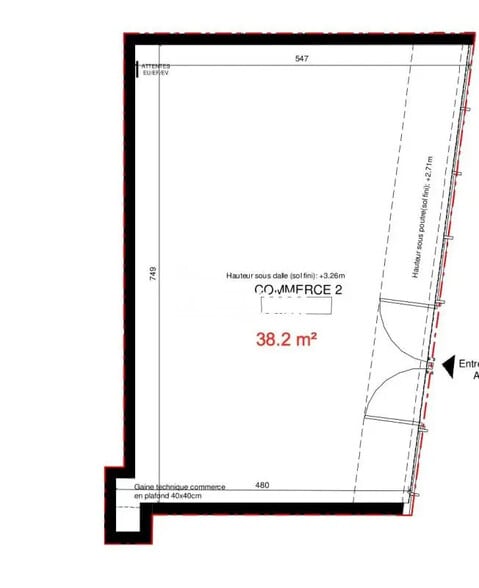 Local commercial dans Paris à louer - Plan d’étage – Image 3 sur 3