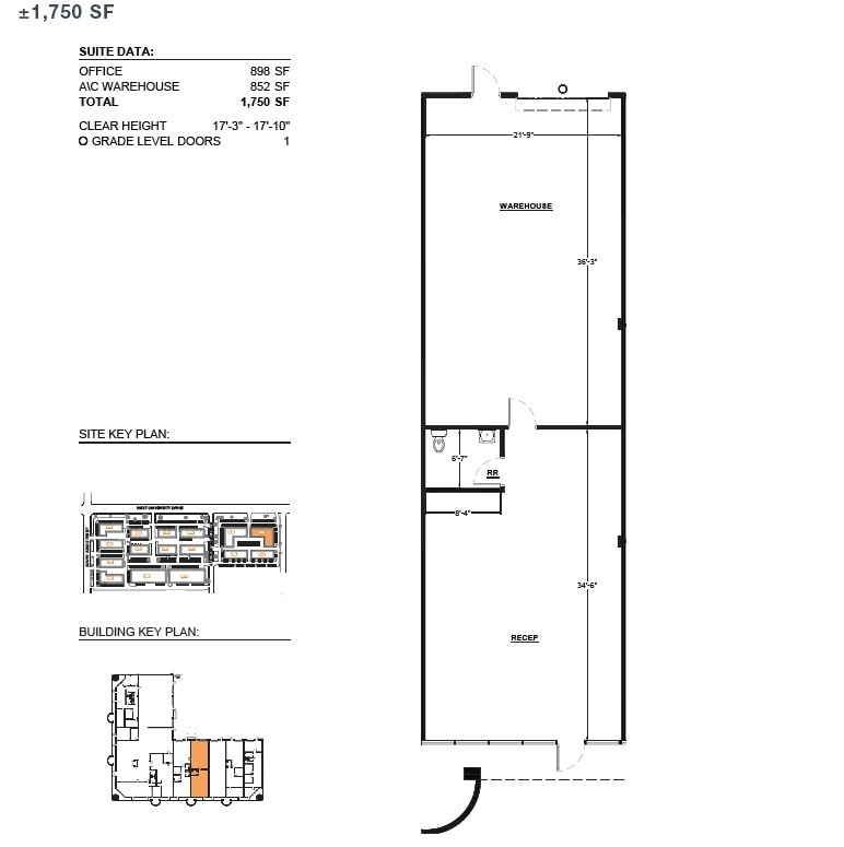 1605 W University Dr, Tempe, AZ à louer Plan d’étage– Image 1 sur 1