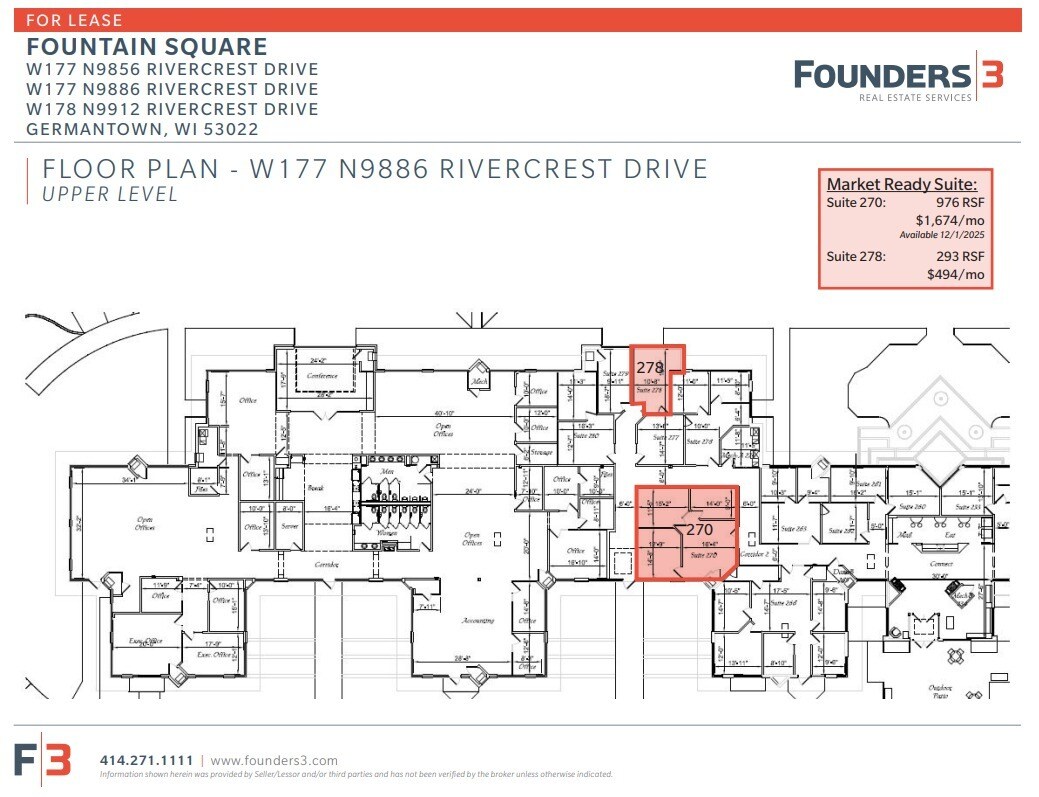 W177N9856-W178 N9912 Rivercrest Dr, Germantown, WI à louer Plan d’étage– Image 1 sur 1