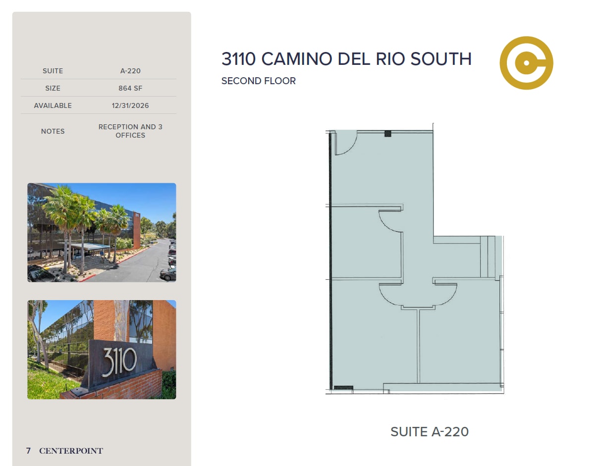 3110 Camino del Rio S, San Diego, CA à louer Plan d’étage– Image 1 sur 1