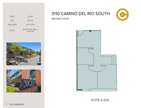 3110 Camino del Rio S, San Diego, CA à louer Plan d’étage– Image 1 sur 1