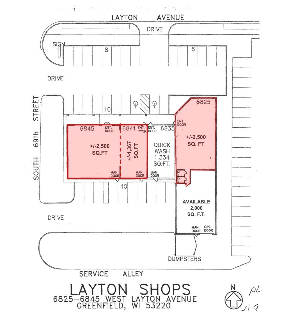 6825-6845 W Layton Ave, Greenfield, WI à louer Plan d’étage– Image 1 sur 1