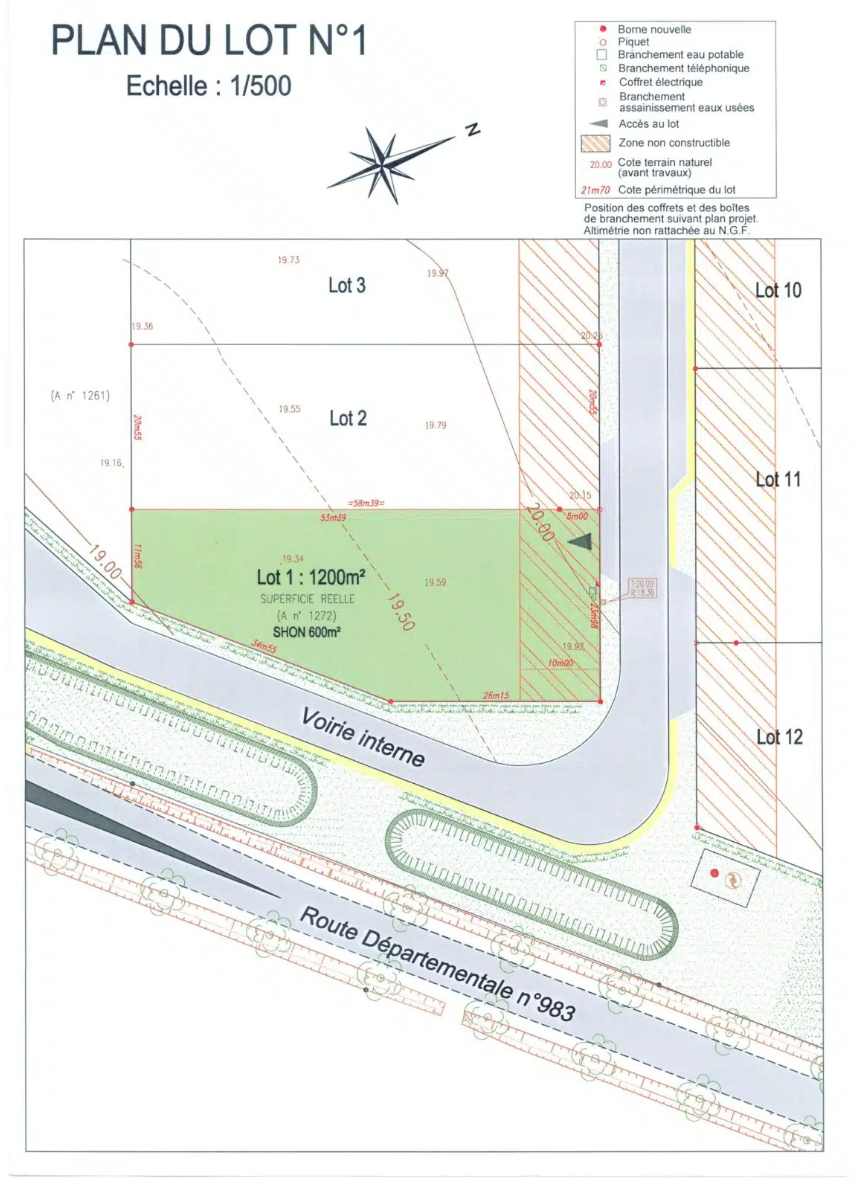 Terrain dans Faverolles à vendre Plan de site– Image 1 sur 2