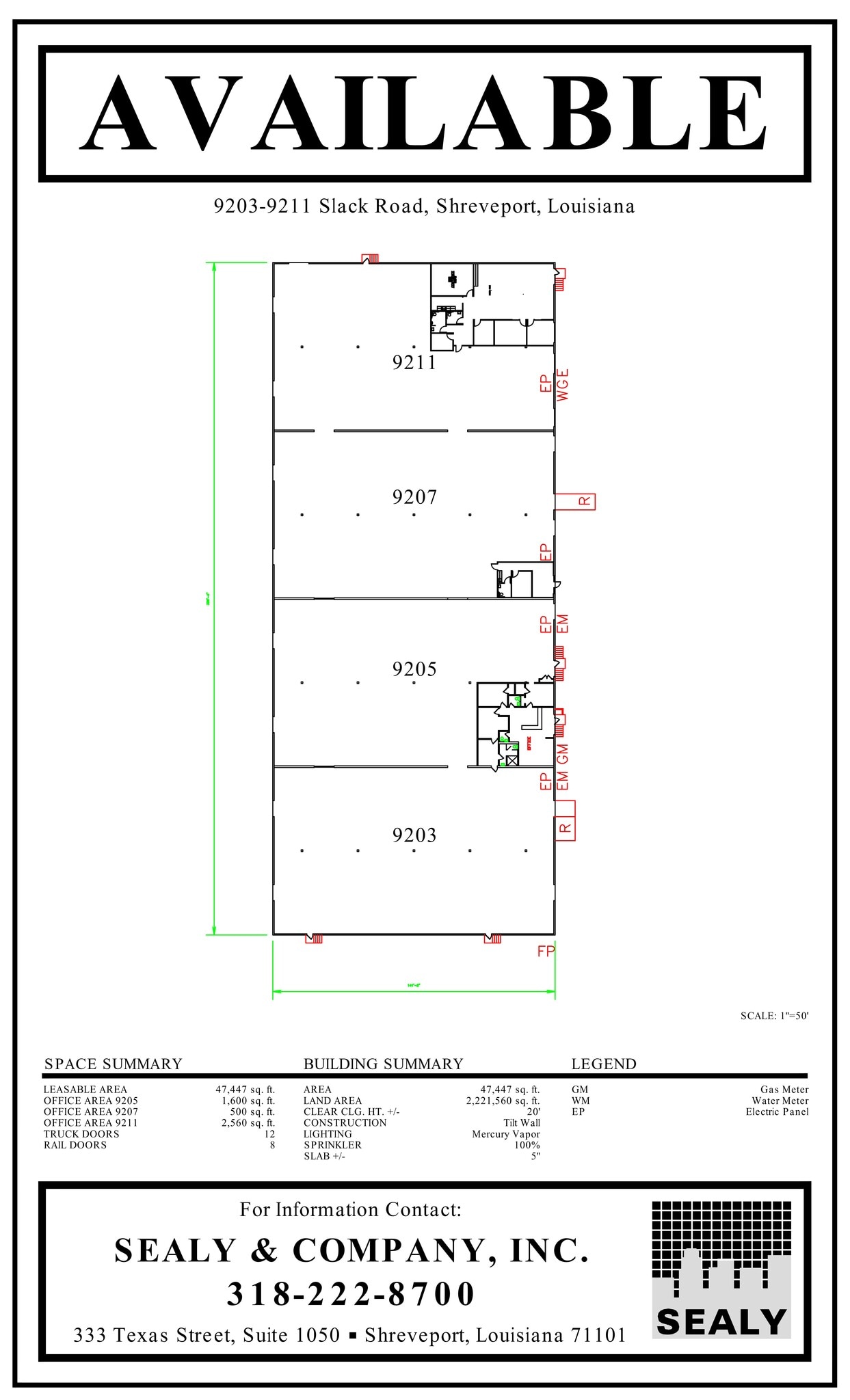 9203-9211 Slack Rd, Shreveport, LA à louer Plan de site– Image 1 sur 1