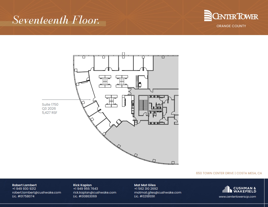 650 Town Center Dr, Costa Mesa, CA à louer Plan d’étage– Image 1 sur 1
