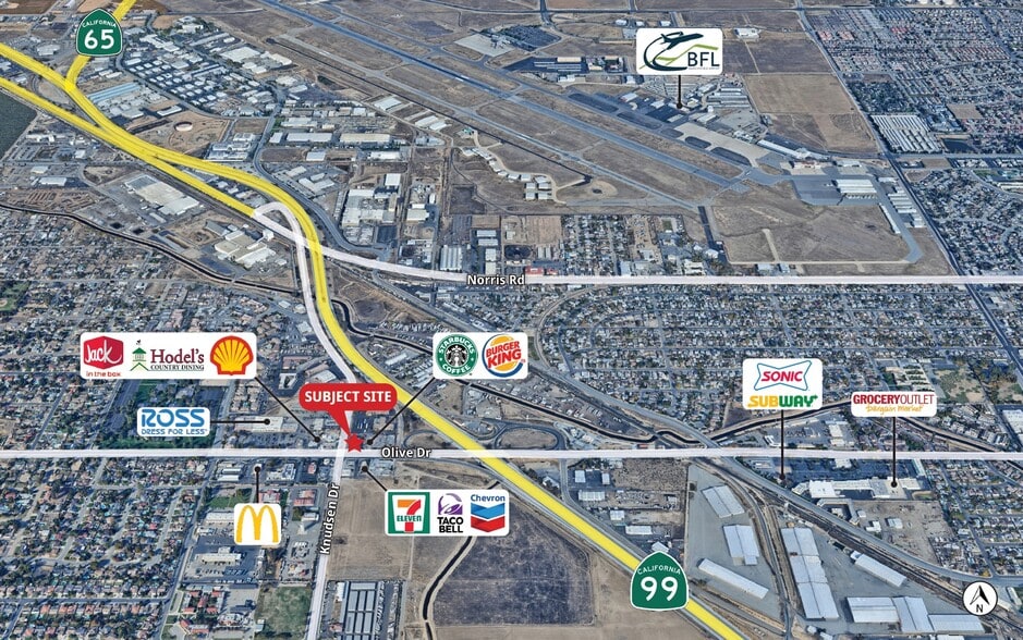 5210 Olive Dr, Bakersfield, CA à louer - Aérien – Image 2 sur 9