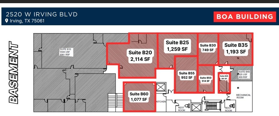 2520 W Irving Blvd, Irving, TX à vendre Plan d’étage– Image 1 sur 1