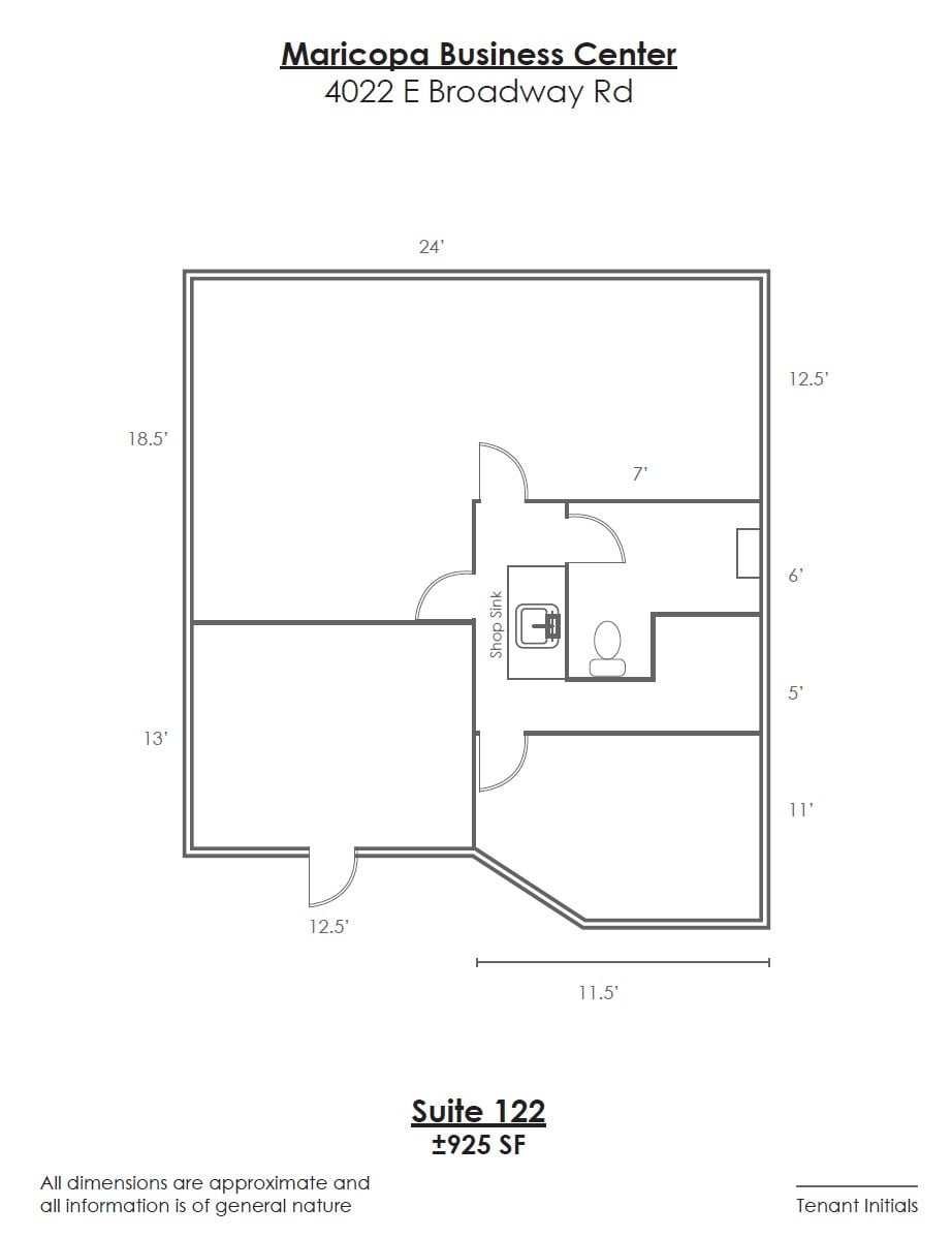 4014 E Broadway Rd, Phoenix, AZ à louer Plan d’étage– Image 1 sur 1