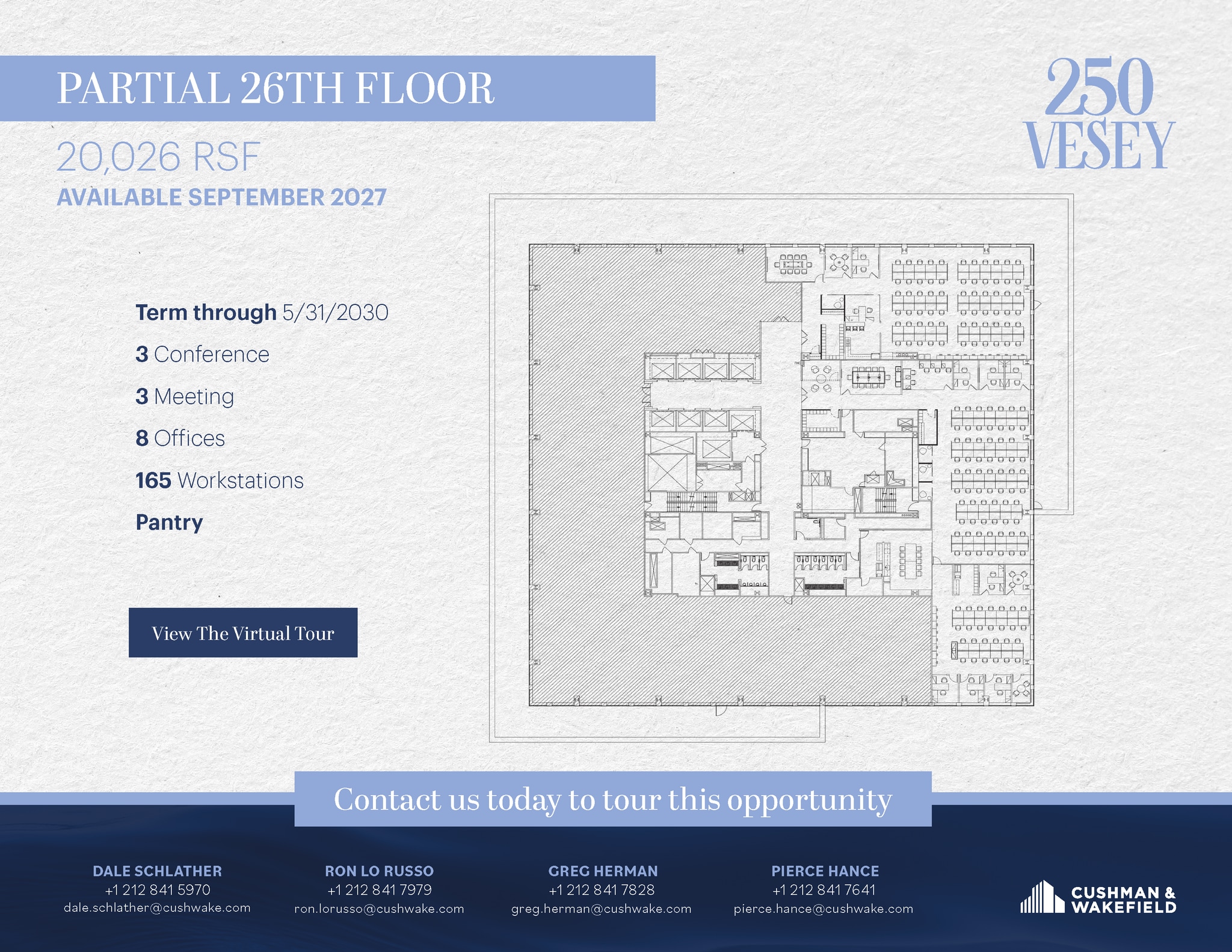 250 Vesey St, New York, NY à louer Plan d’étage– Image 1 sur 1