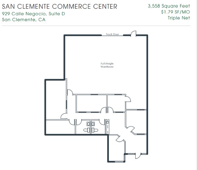 929 Calle Negocio, San Clemente, CA à louer Plan d’étage– Image 1 sur 1