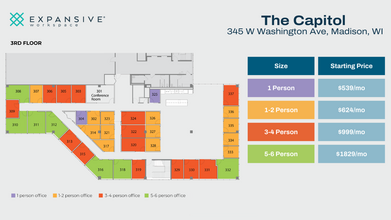 345 W Washington Ave, Madison, WI à louer Plan d’étage– Image 1 sur 4