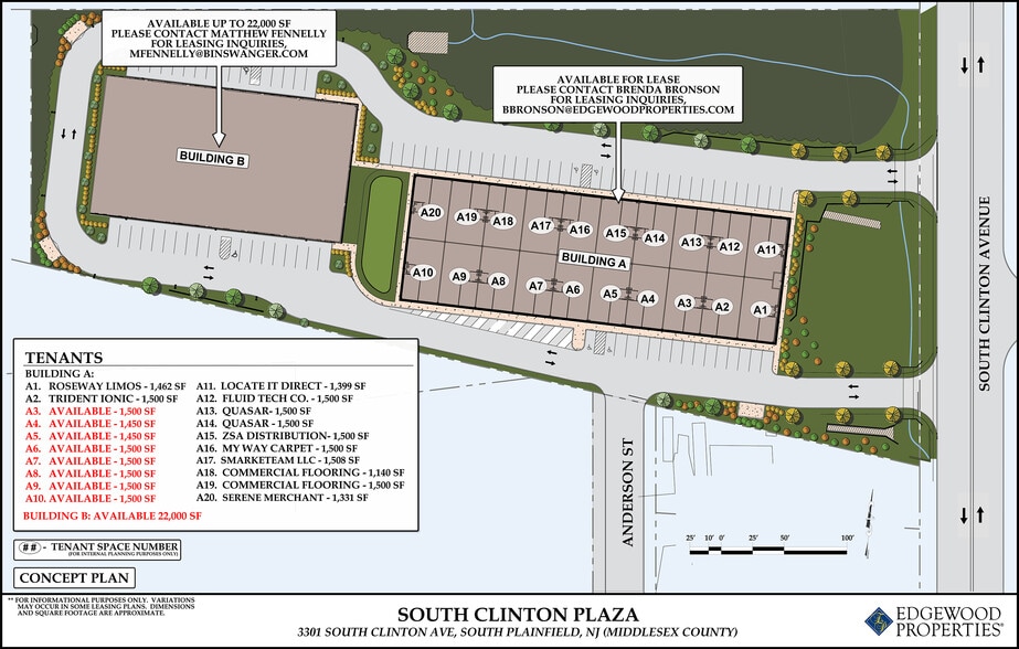 3301-3393 S Clinton Ave, South Plainfield, NJ à louer - Plan de site – Image 2 sur 8