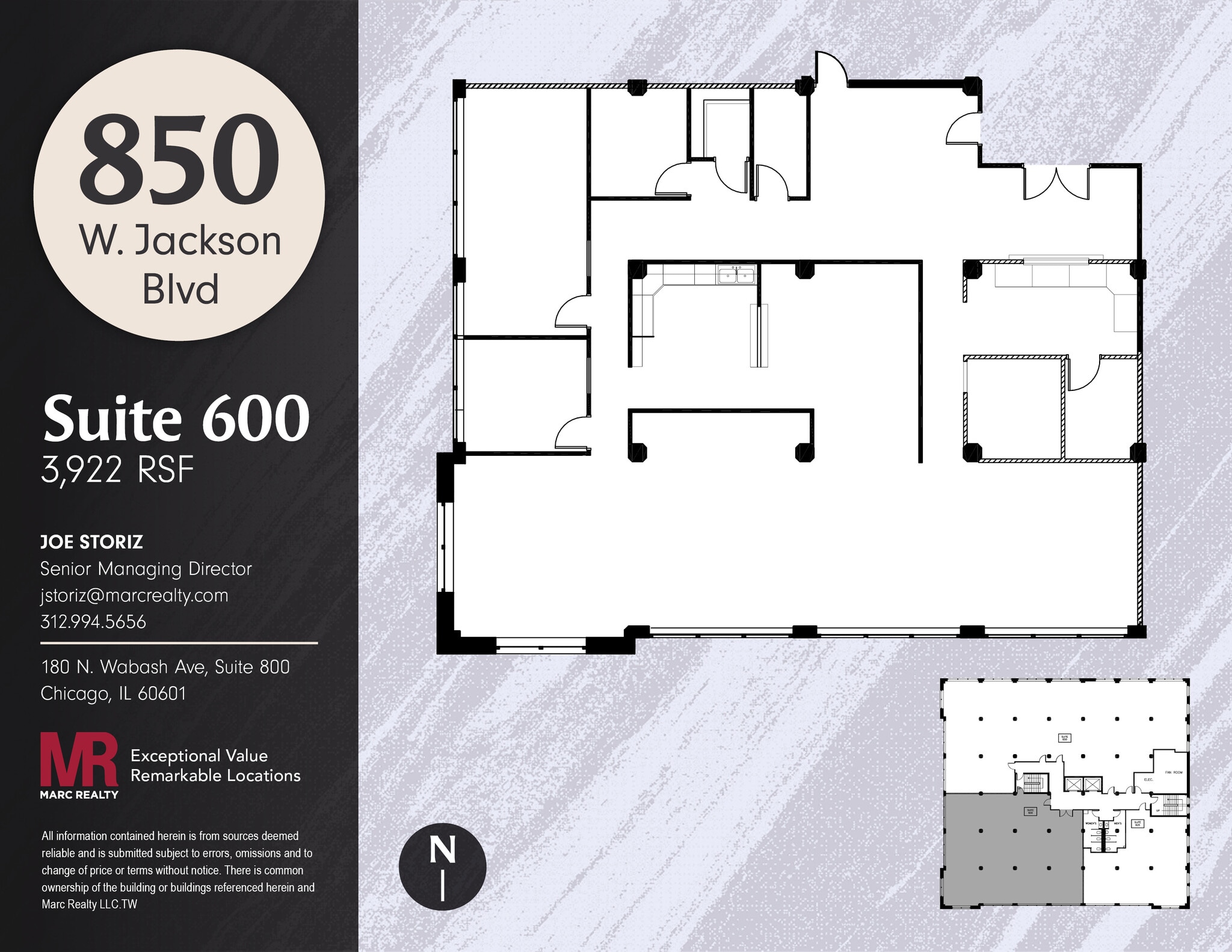 850 W Jackson Blvd, Chicago, IL à louer Plan d’étage– Image 1 sur 16