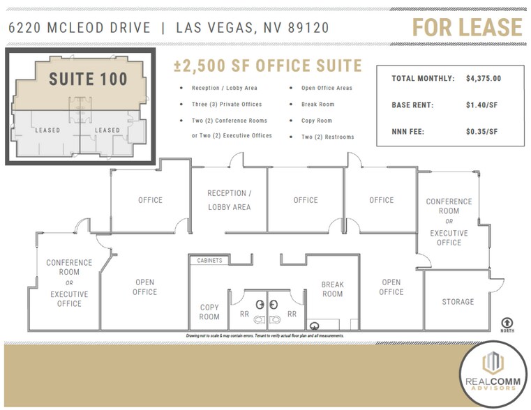 6220 McLeod Dr, Las Vegas, NV à louer - Plan d’étage – Image 3 sur 8