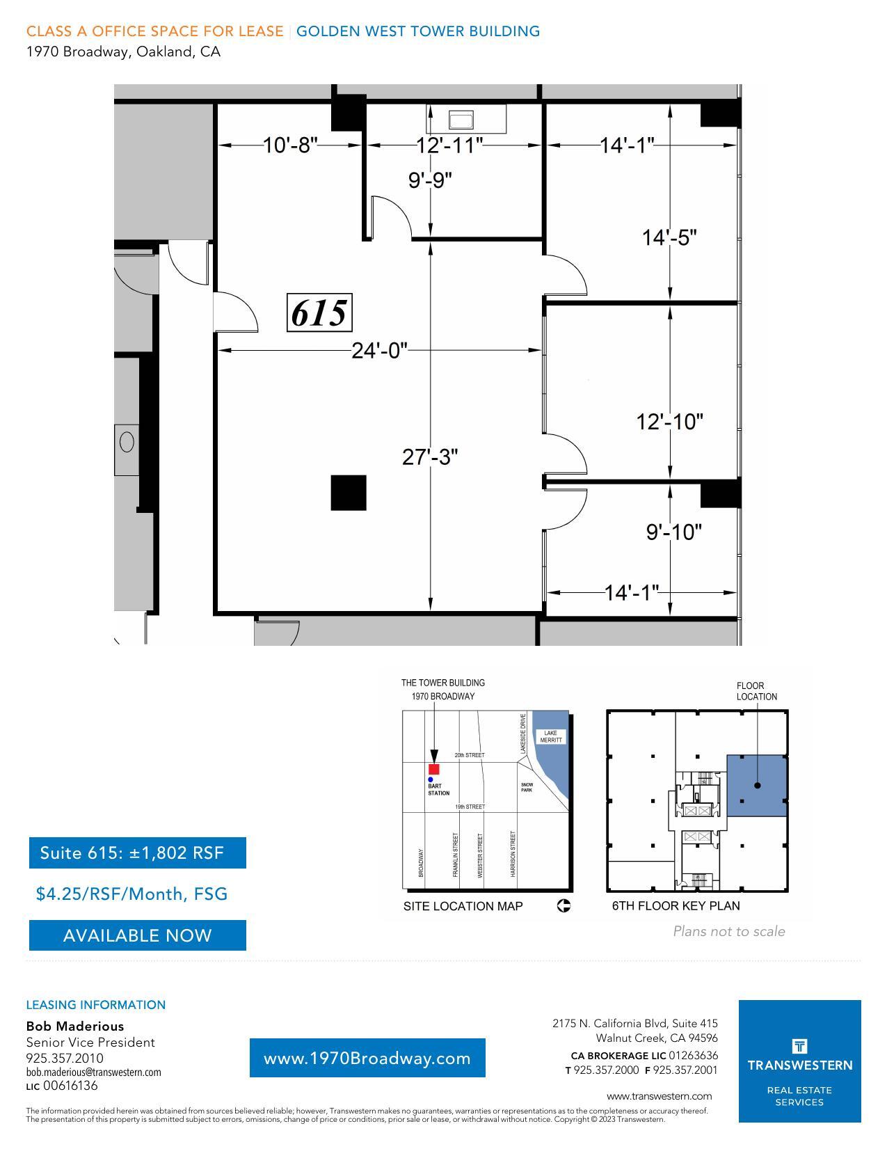 1970 Broadway, Oakland, CA à louer Plan d’étage– Image 1 sur 1