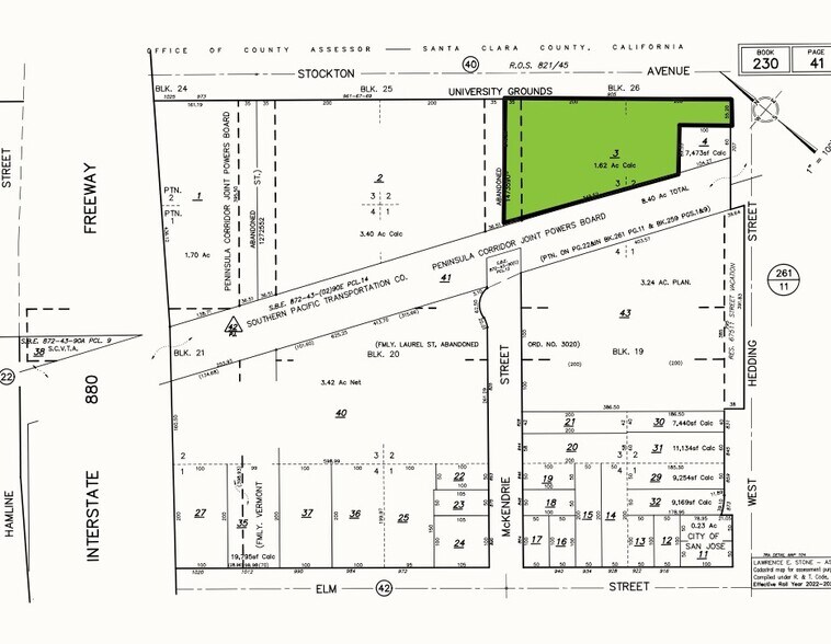 905 Stockton Ave, San Jose, CA à vendre - Plan cadastral – Image 2 sur 2