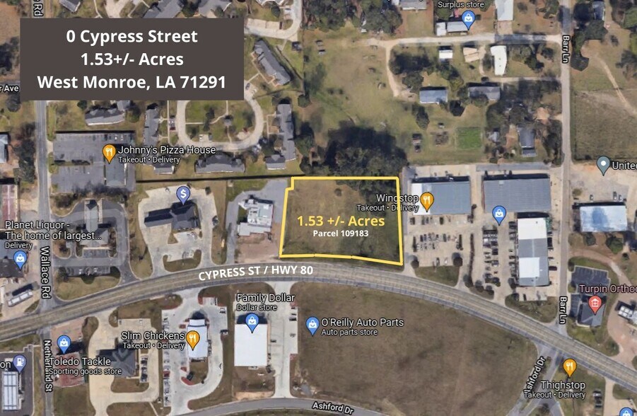 0 Cypress St, West Monroe, LA à vendre - Aérien – Image 1 sur 3