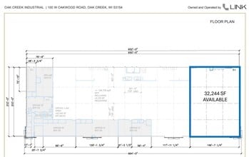 100 W Oakwood Rd, Oak Creek, WI à louer Plan d’étage– Image 2 sur 2