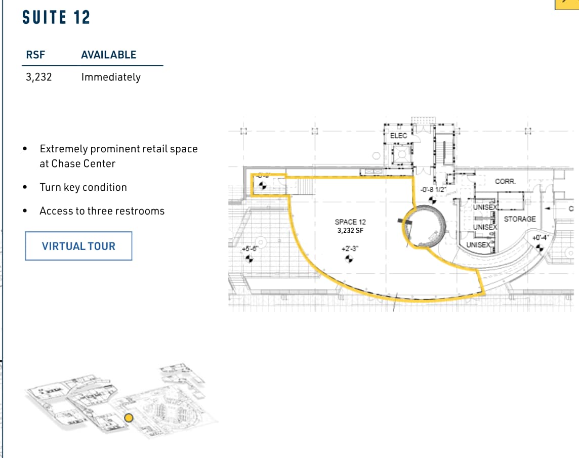 1 Warriors Way, San Francisco, CA à louer Plan d’étage– Image 1 sur 1