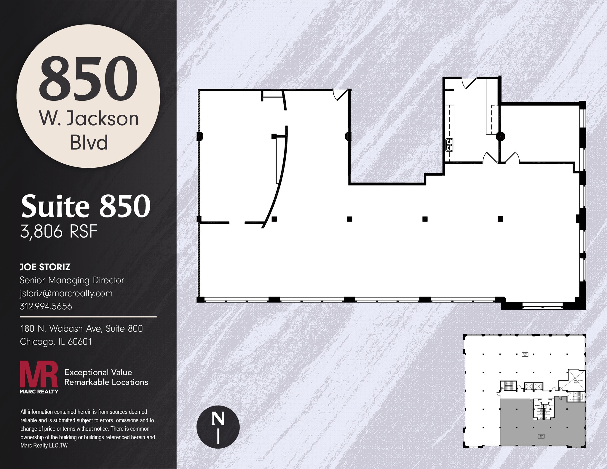 850 W Jackson Blvd, Chicago, IL à louer Plan d’étage– Image 1 sur 10