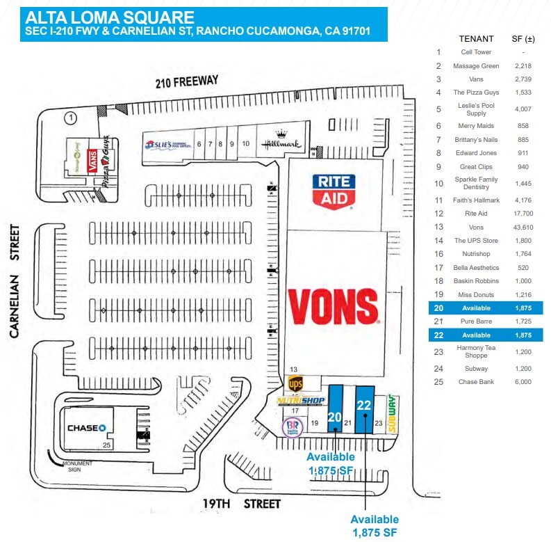 8792 19th St, Rancho Cucamonga, CA à louer Plan de site– Image 1 sur 1
