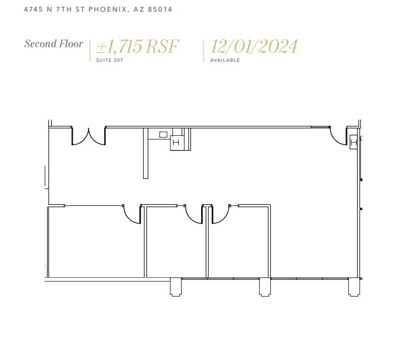 4745 N 7th St, Phoenix, AZ à louer Plan d’étage– Image 1 sur 1