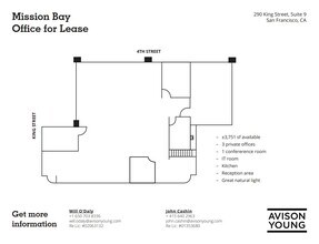 290 King St, San Francisco, CA à louer Plan d’étage– Image 1 sur 1