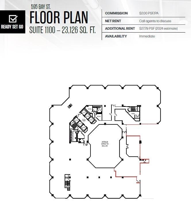 595 Bay St, Toronto, ON à louer Plan d’étage– Image 1 sur 1