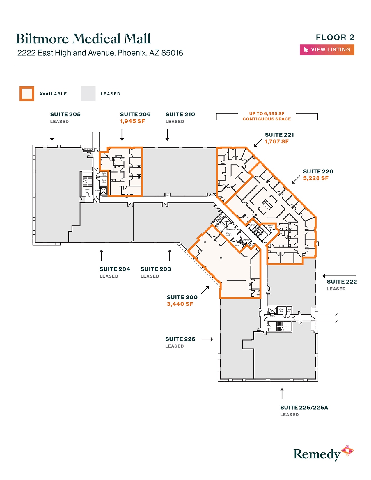 2222 E Highland Ave, Phoenix, AZ à louer Plan d’étage– Image 1 sur 1